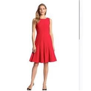 Calvin Klein Women’s Red Sleeveless A-Line Pleated Dress Plus Size 18W